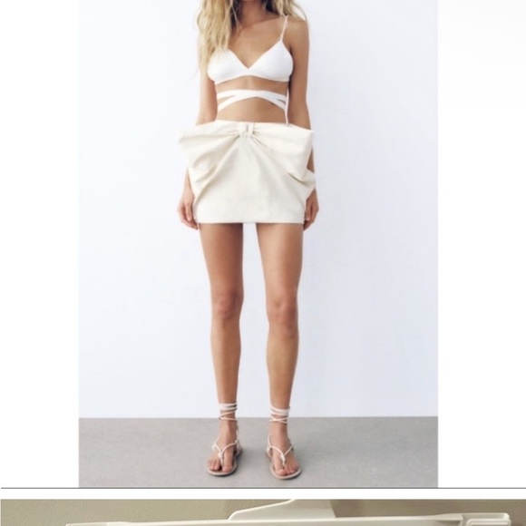 Zara bow mini skirt size medium - Picture 2 of 5
